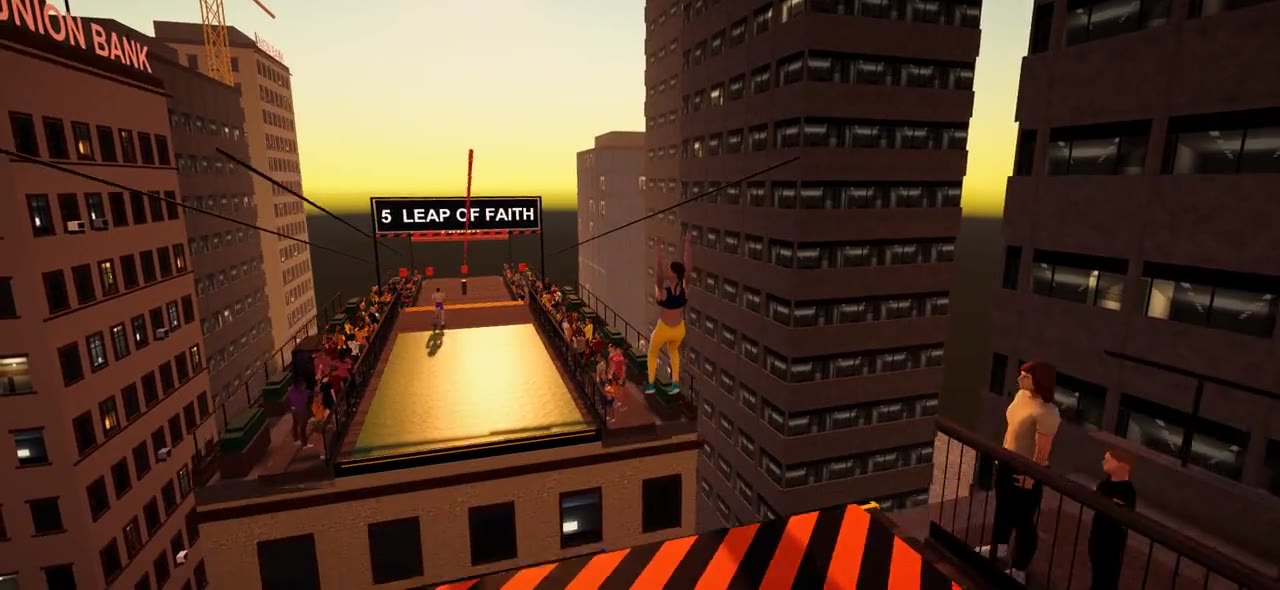 City Parkour level 4, Skyline Crossing at sunset, second view